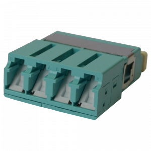 LANMASTER LC optical adapter, with shutters, duplex SC form factor, quad